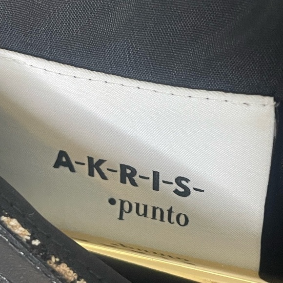 AKRIS Punto dress plaid at knee sz 8 leather trim sleeveless - Picture 5 of 9